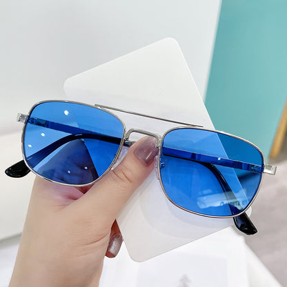 FASHIONABLE AND SIMPLE SQUARE METAL SUNGLASSES