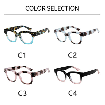 STYLISH LARGE FRAME PATTERN ANTI-BLUE LIGHT READING GLASSES