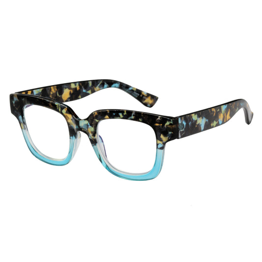 STYLISH LARGE FRAME PATTERN ANTI-BLUE LIGHT READING GLASSES