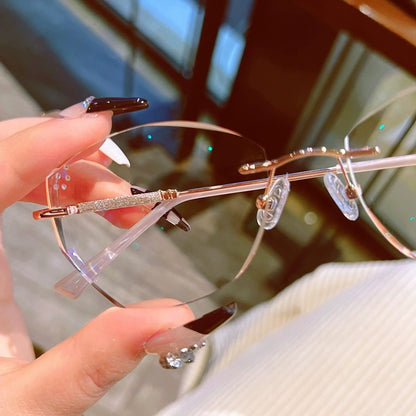 WOMEN'S ULTRA-LIGHT FASHION FRAMELESS ANTI-BLUE LIGHT READING GLASSES