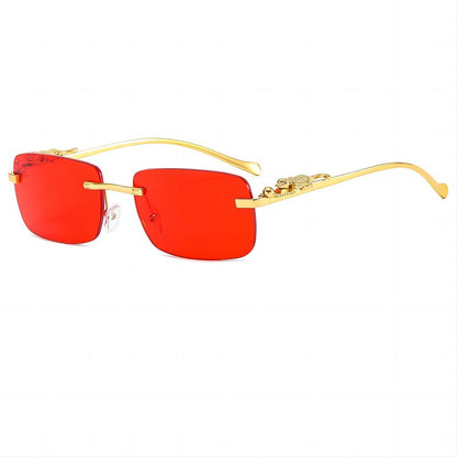 VINTAGE LEOPARD HEAD METAL SUNGLASSES