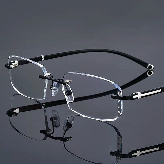 FASHION DIAMOND CUT RIMLESS BLUE LIGHT GLASSES