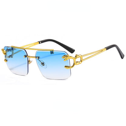 MEN'S TRENDY TINTED SQUARE RIMLESS SUNGLASSES