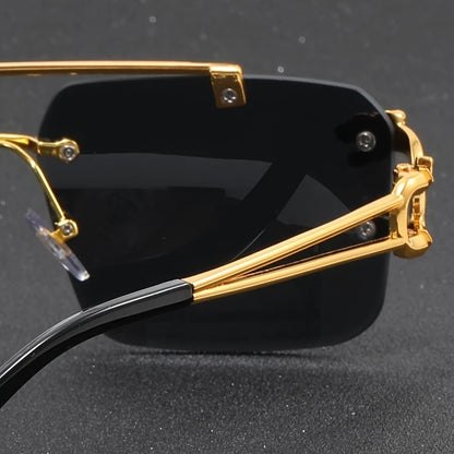 MEN'S TRENDY TINTED SQUARE RIMLESS SUNGLASSES