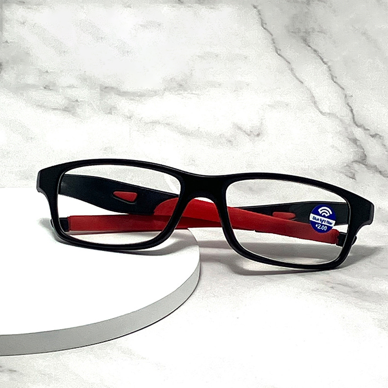 SQUARE FRAME SPORTS ANTI-BLUE LIGHT READING GLASSES