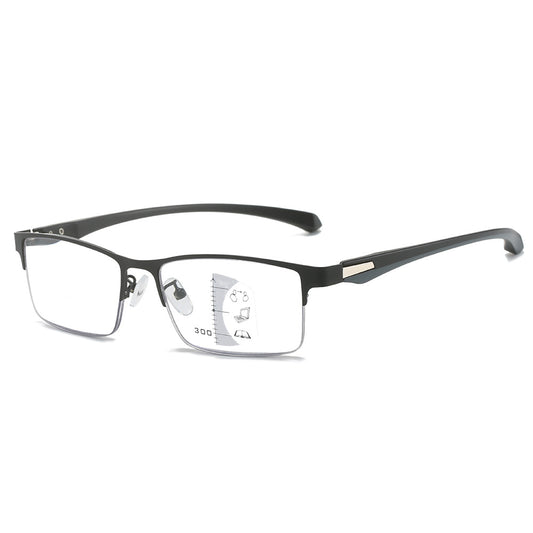 TITANIUM MULTI-FOCUS READING GLASSES PROGRESSIVE DOUBLE LIGHT ANTI-BLUE LIGHT