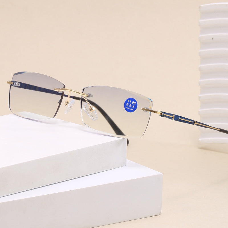 FASHIONABLE RIMLESS ULTRA-LIGHT ANTI-BLUE LIGHT READING GLASSES