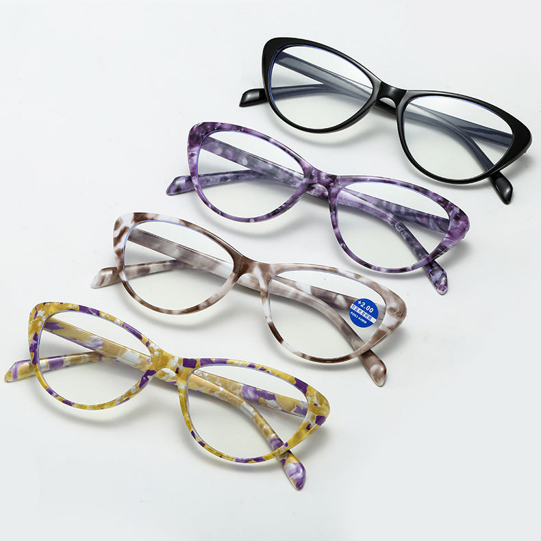 LADIES FASHION CAT EYE FRAME ANTI-BLUE LIGHT READING GLASSES