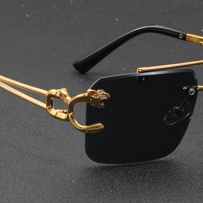 MEN'S TRENDY TINTED SQUARE RIMLESS SUNGLASSES