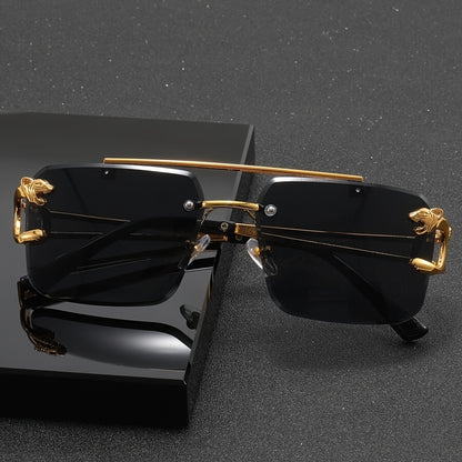 MEN'S TRENDY TINTED SQUARE RIMLESS SUNGLASSES