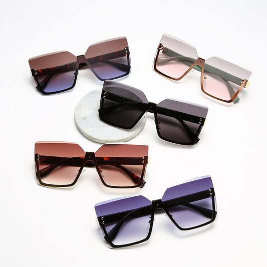 RIMLESS OVERSIZED FASHION SUNGLASSES